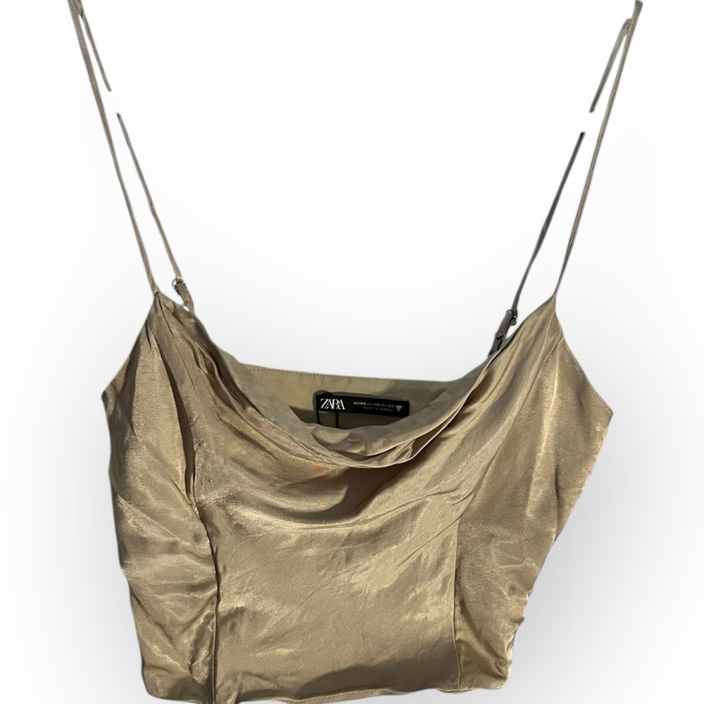 Zara Tan‎ Camisole Crop Top - Picture 2 of 3